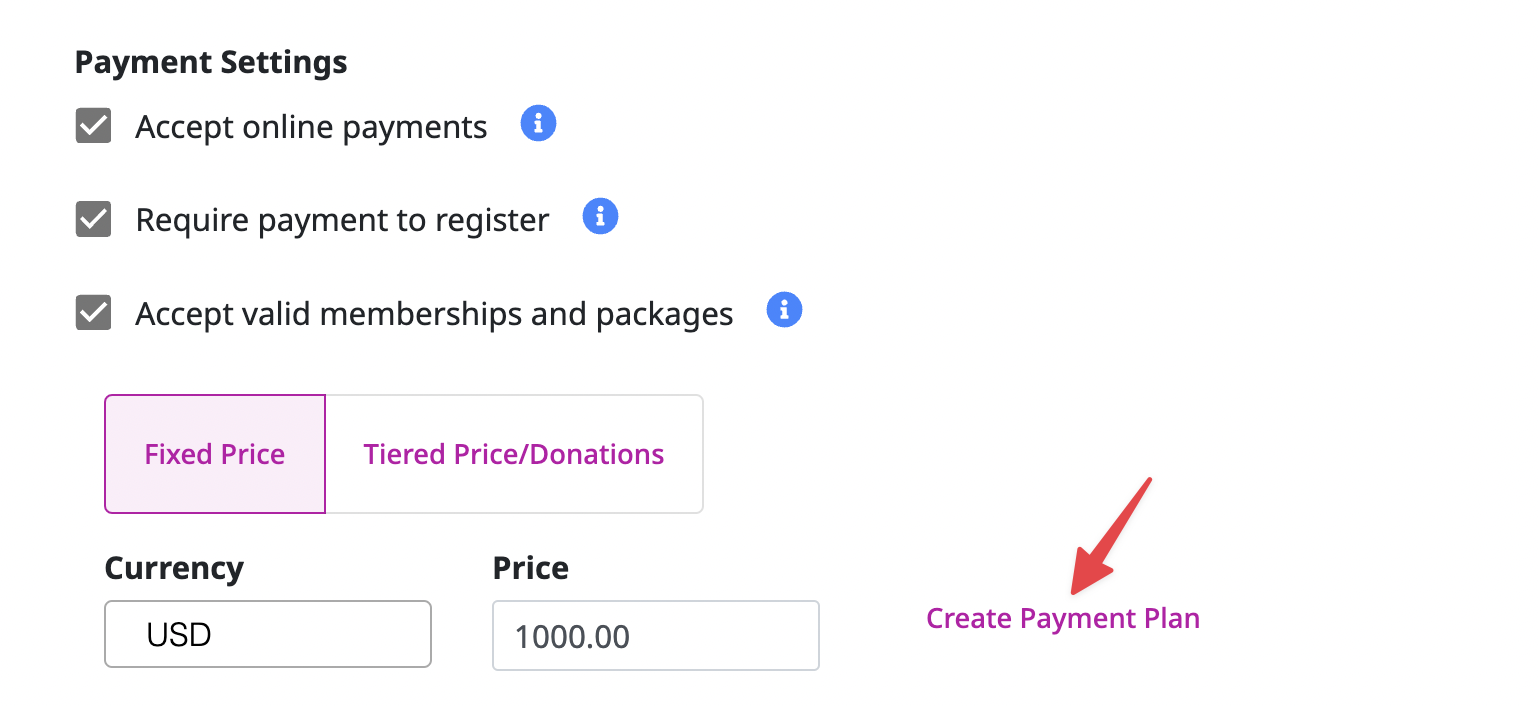 Payment Plans OfferingTree Support