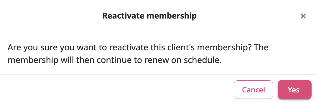 Reactivate Membership