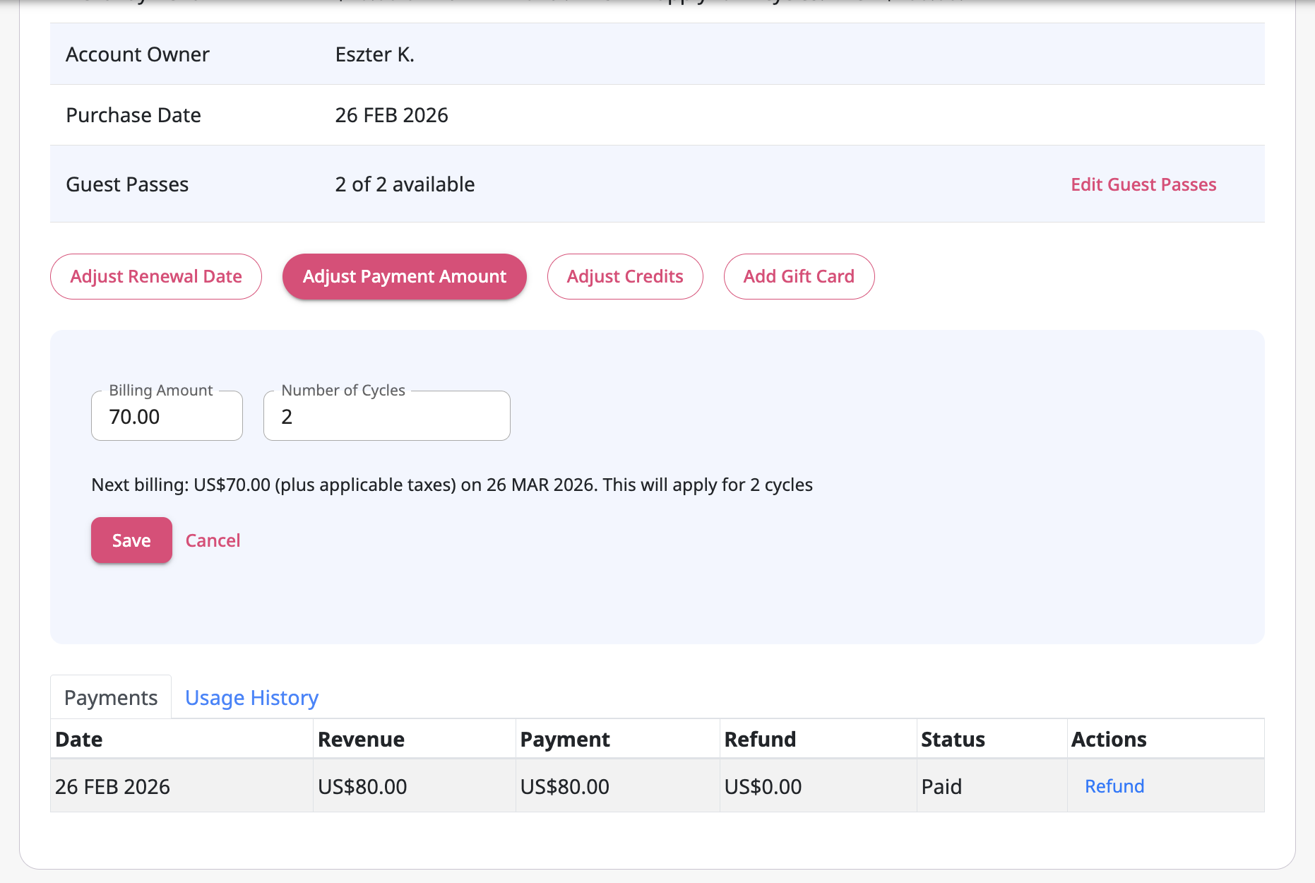 Adjusting Membership Price to Redeem Discount
