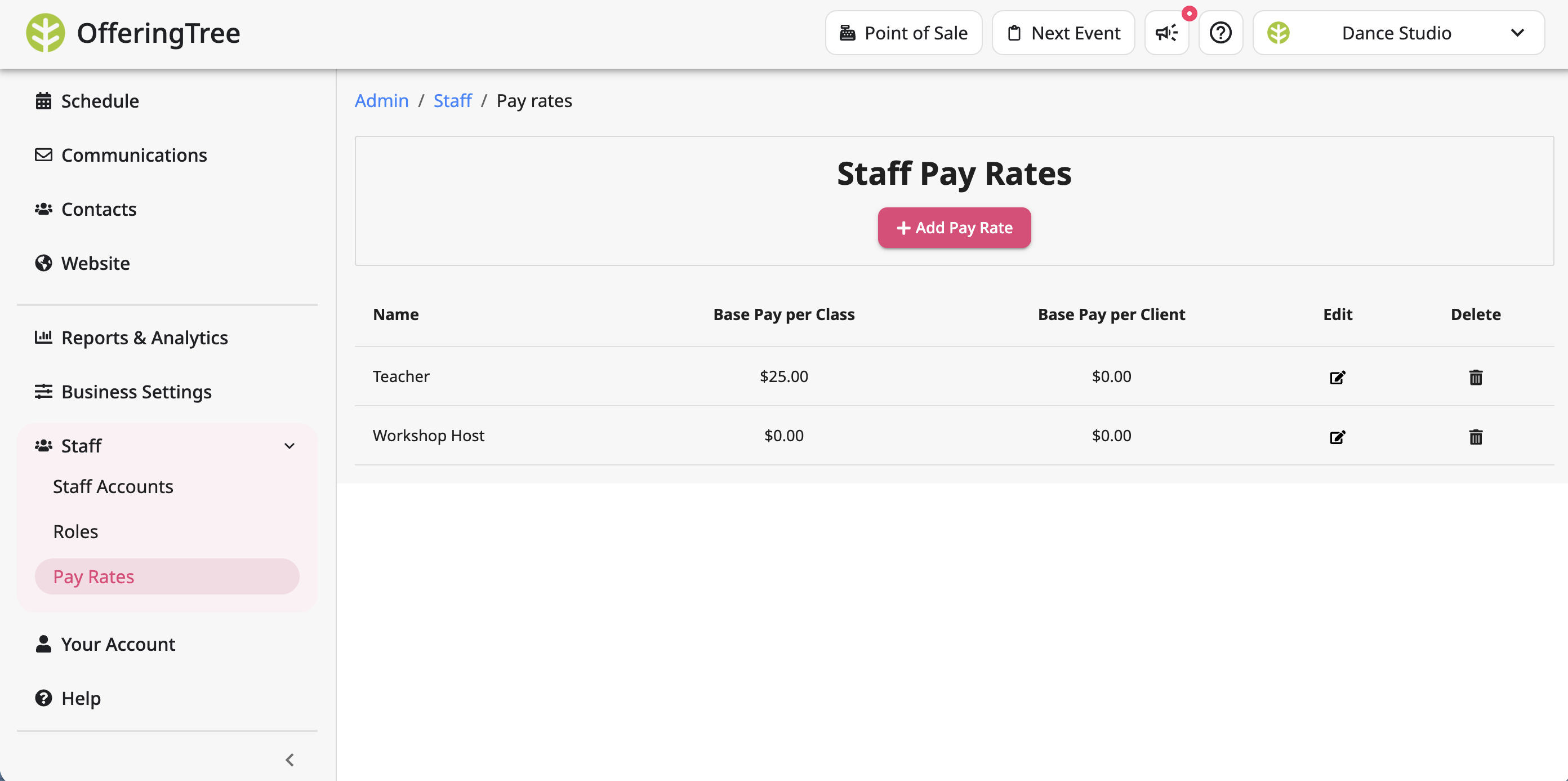 Staff Pay Rates