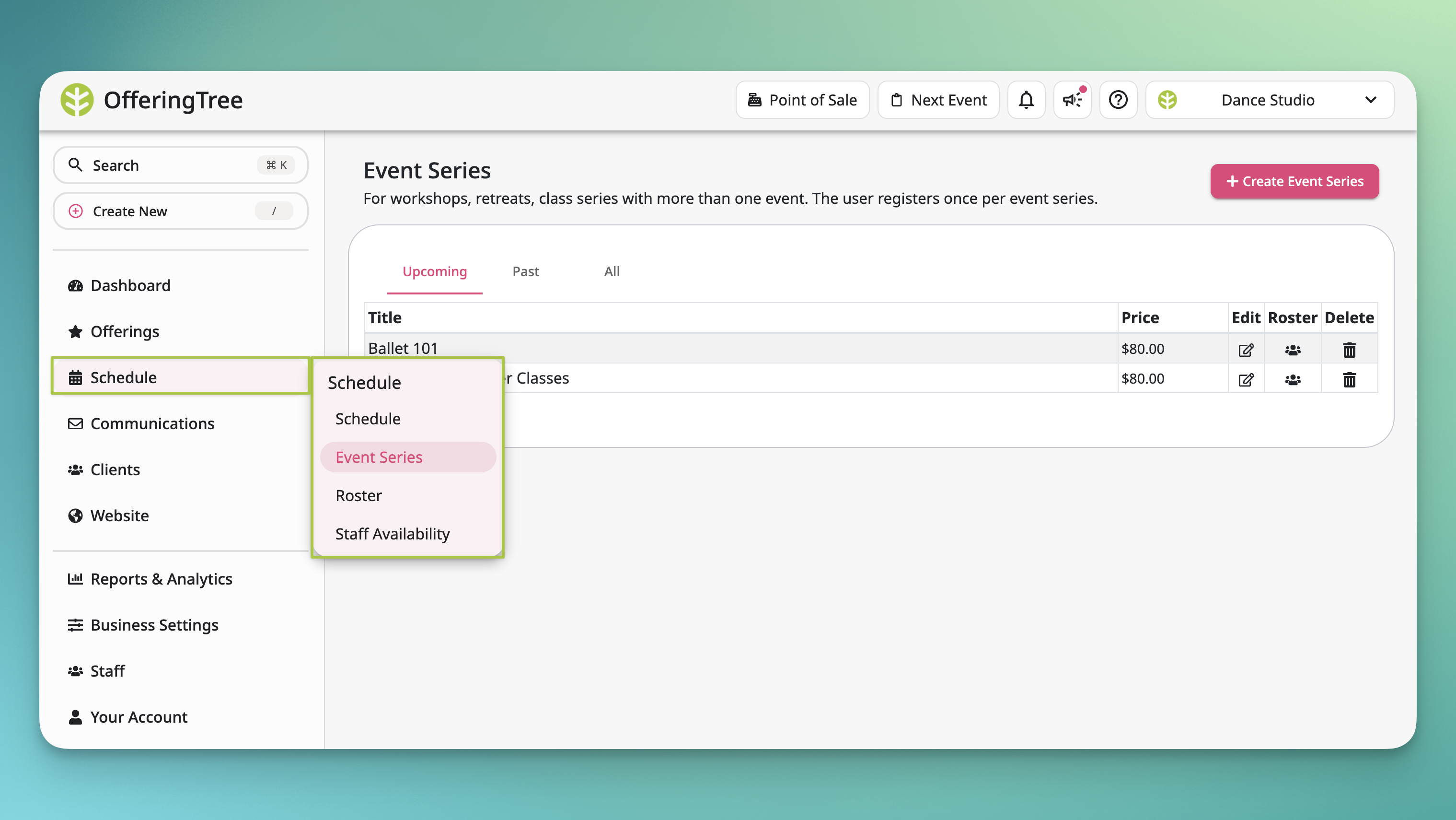 Event Series Tab