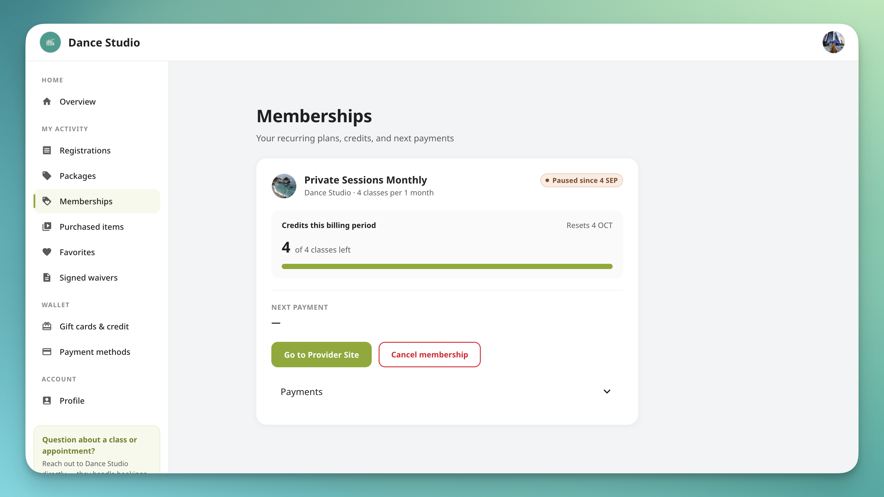 Memberships Client Dashboard.png
